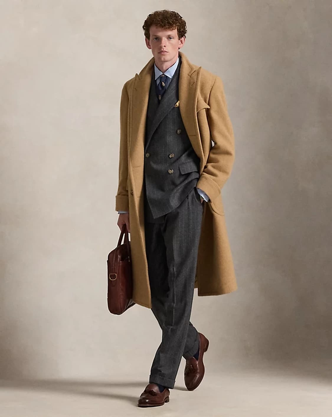 폴로 카멜헤어 브레스티드 더블 코트 38R 상품이미지1