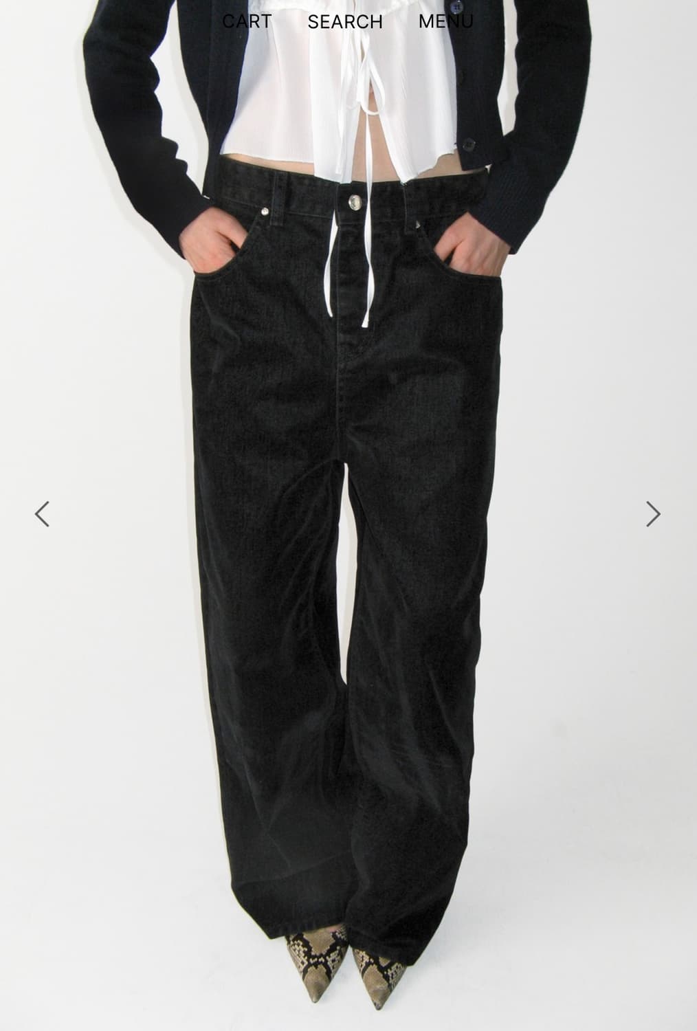 썬번프로젝트 VELVET TAPERED DENIM PANTS 팬츠 상품이미지2