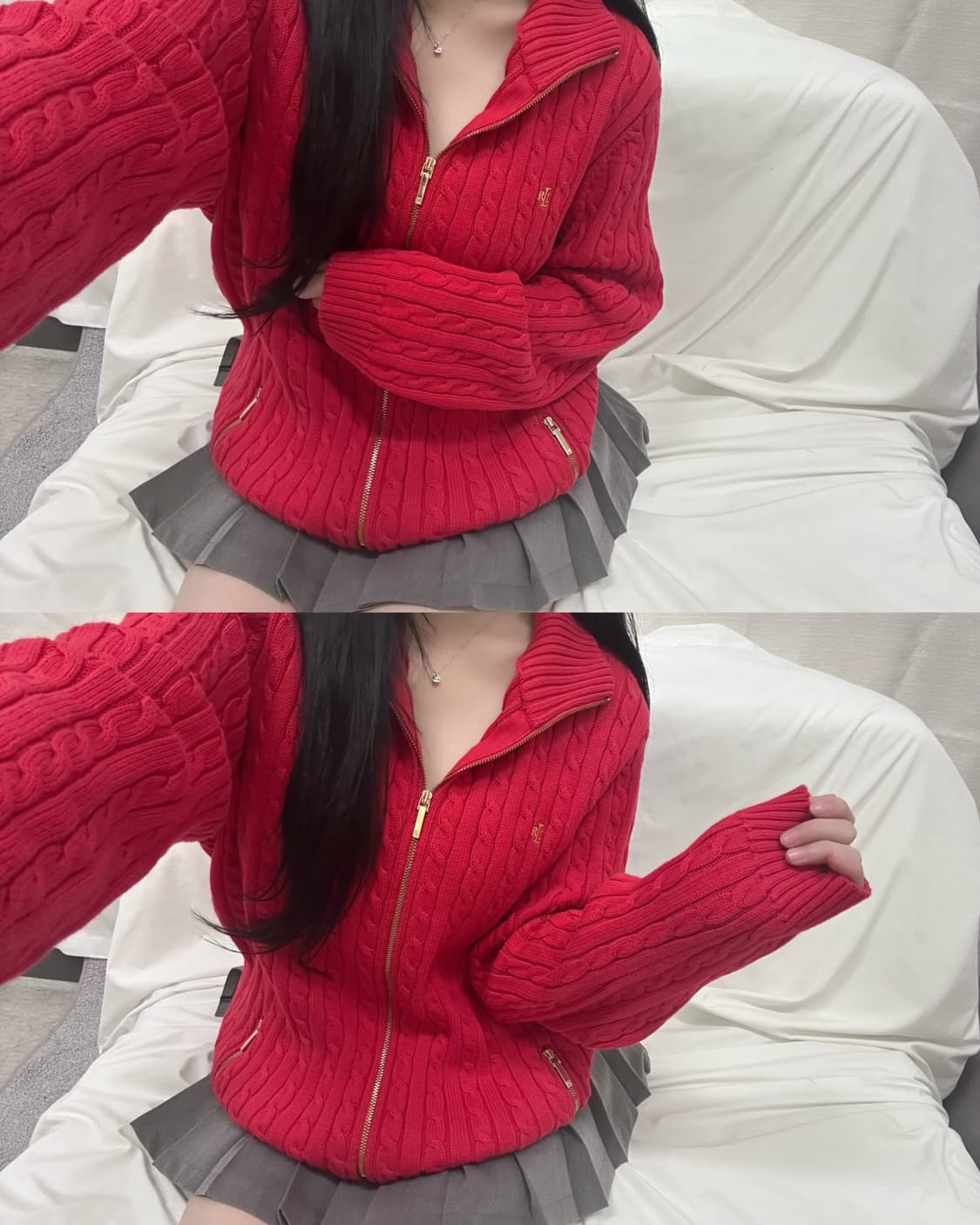 폴로랄프로렌 꽈배기 니트 집업 상품이미지1