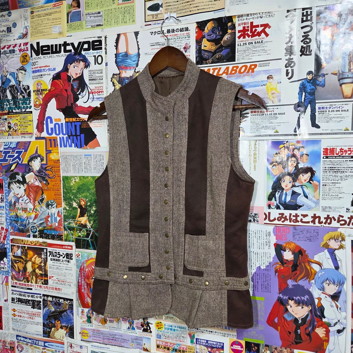 JPN 스트라이프 배색 프릴 베스트 상품이미지2