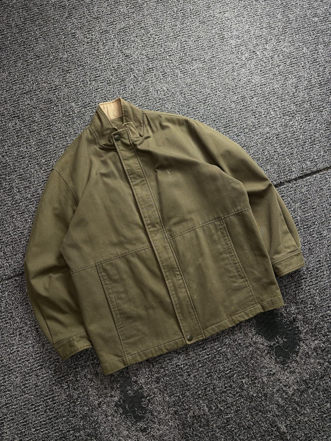 90s YSL 입생로랑 아카이브 카키 코튼 블루종 자켓 3353 상품이미지1