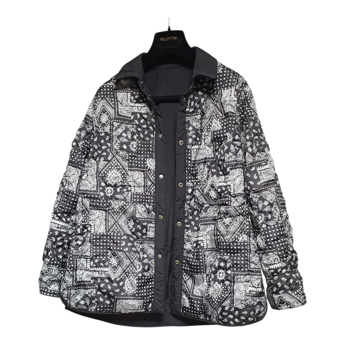 브리엘 페이즐리 블랙 퀼팅 리버서블 가벼운 패딩 자켓 55~66  상품이미지1