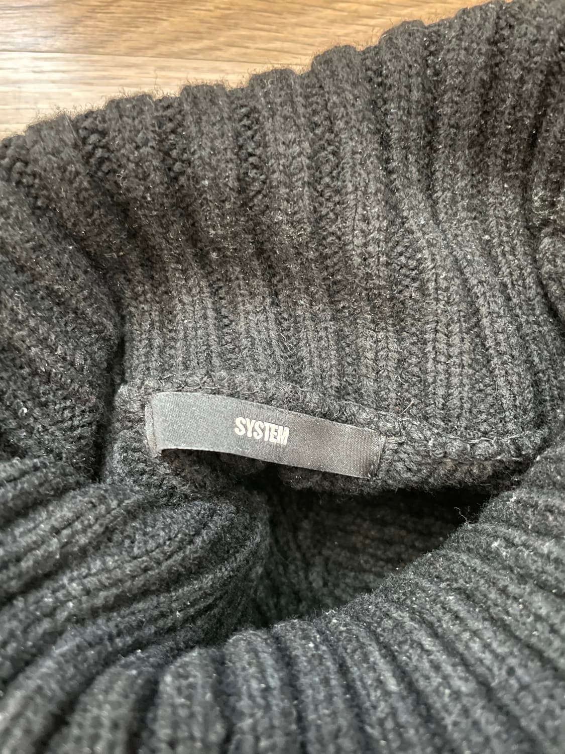 시스템옴므 블랙 빗살무늬 터틀넥 니트 스웨터 헤비 울 상품이미지3