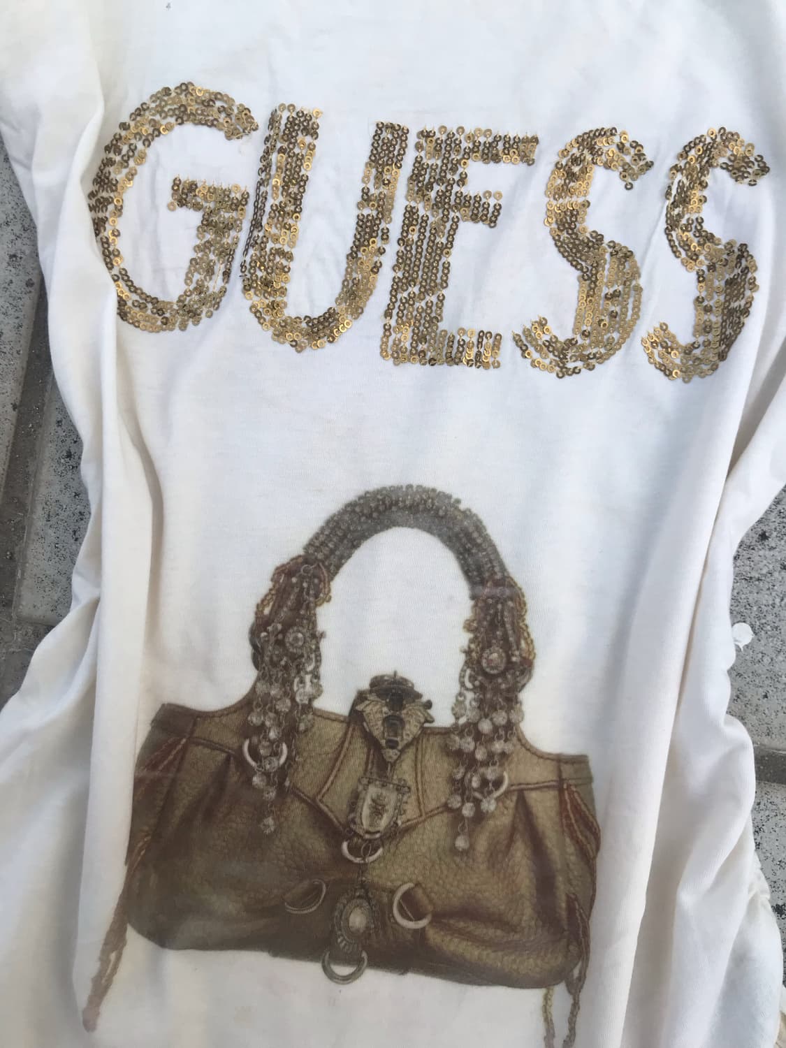 GUESS Sequin Handbag Long Sleeve Top 상품이미지4