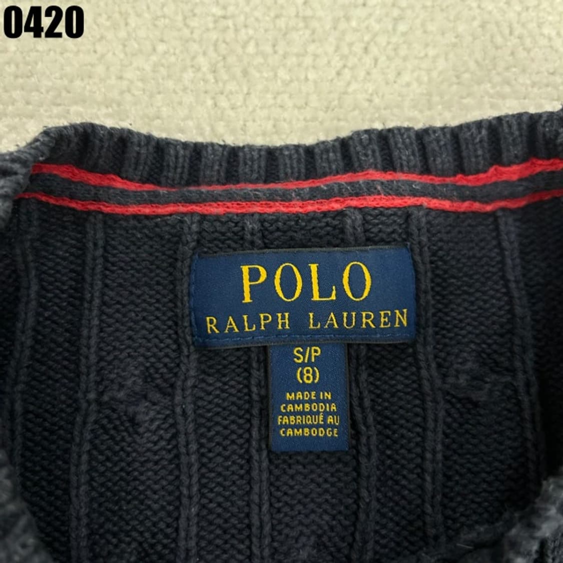 폴로 랄프로렌 네이비 케이블 니트 8 상품이미지2