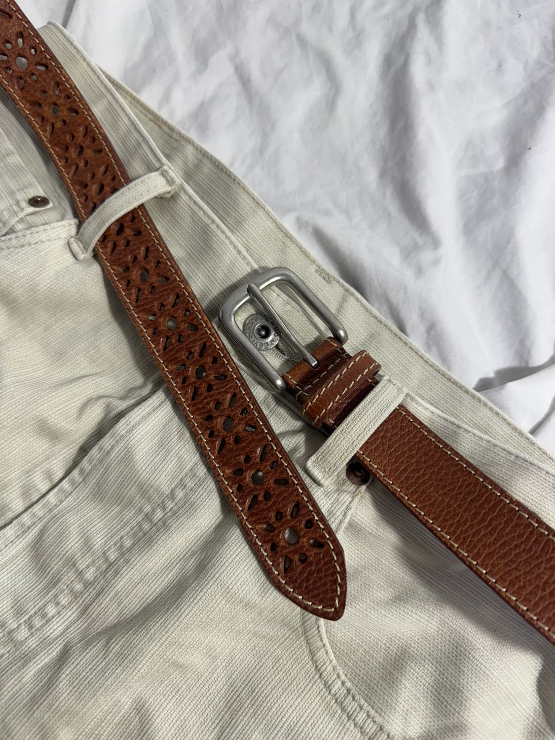 빈티지 펀칭 레더 벨트 상품이미지3