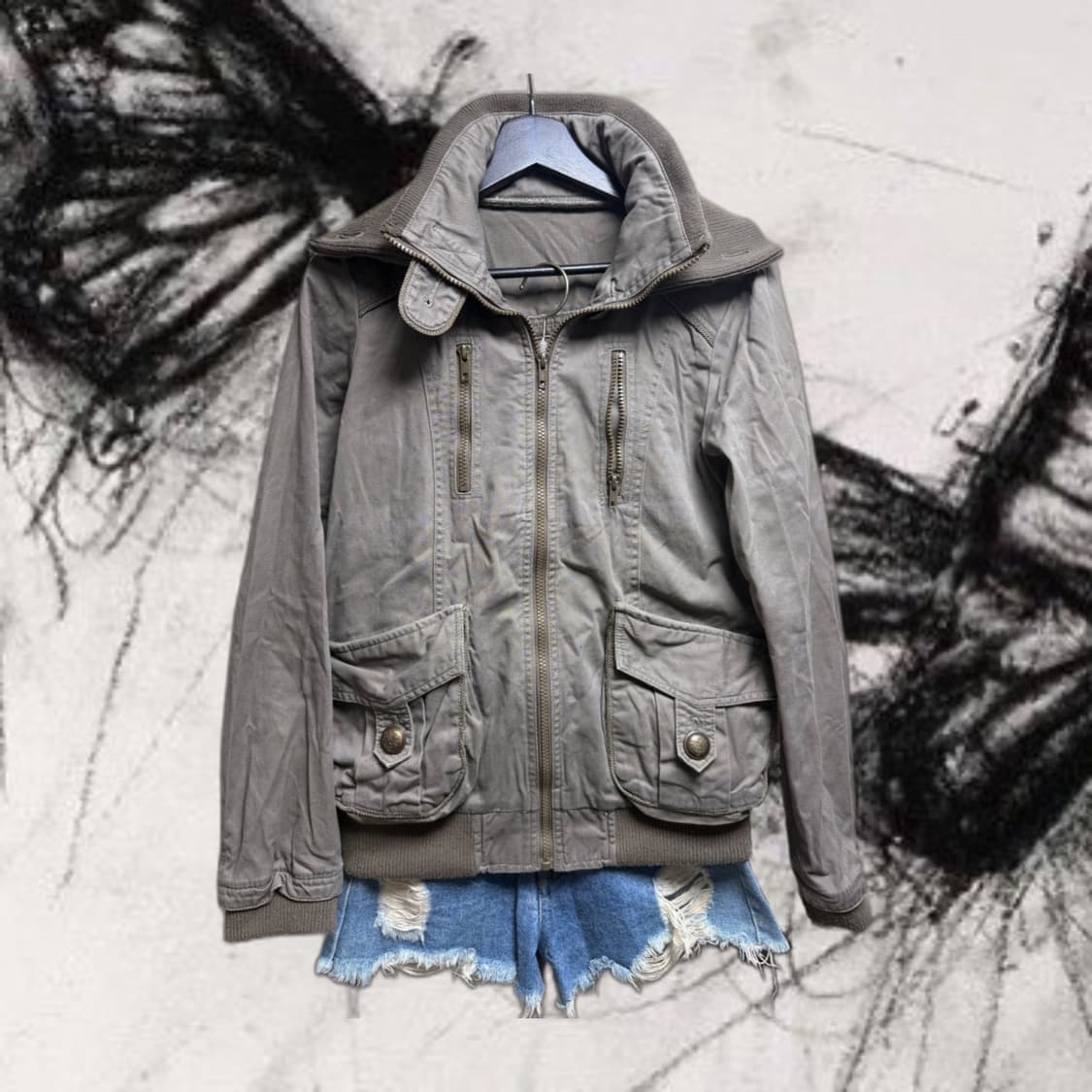 y2k 빈티지 야상 코디 세트 상품이미지1