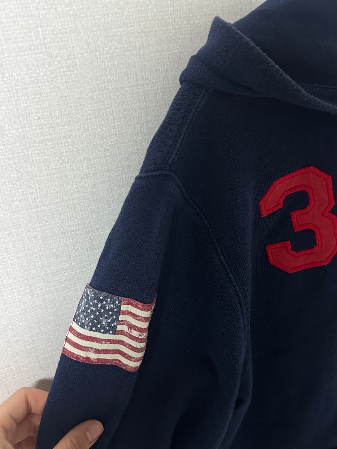 🖤빅포니 성조기 후드집업 네이비 세미딱붙핏🥹 상품이미지3