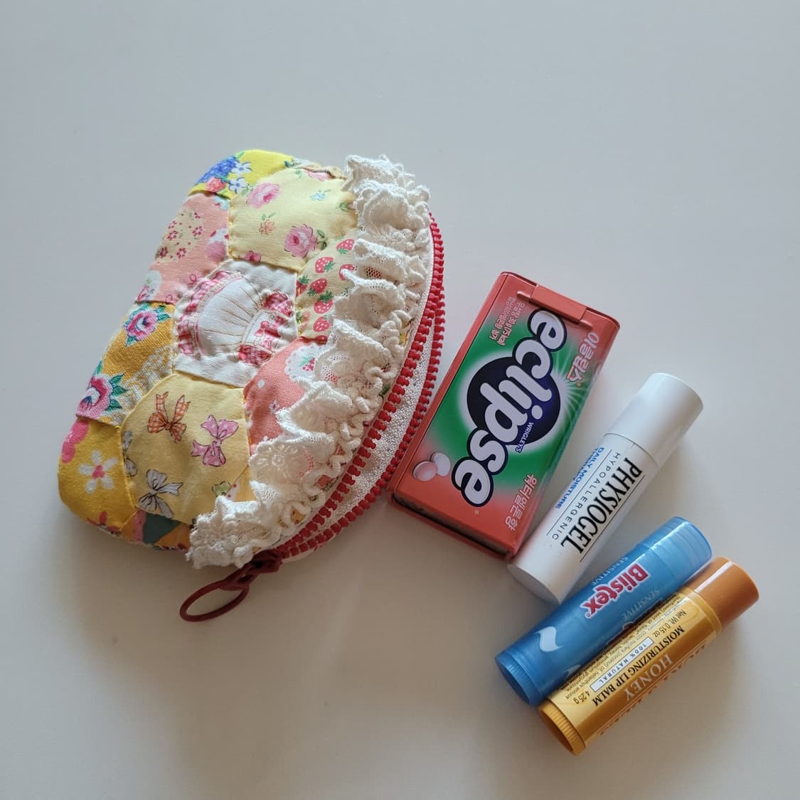 노랑노랑레이스퀼트카드지갑/핸드메이드/동전지갑/아이팟파우치 상품이미지6