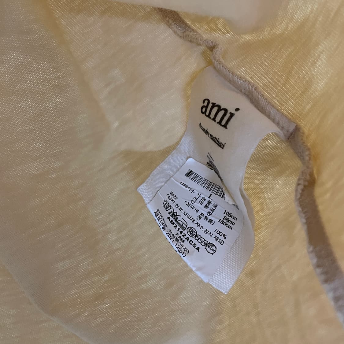 AMI 아미 빅하트 반팔 티셔츠 베이지 L 상품이미지6