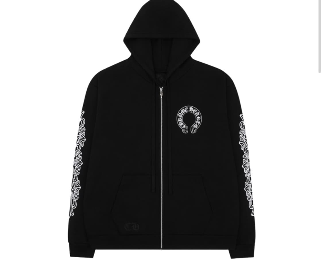 크롬하츠 홀스슈 플로랄 플리스 후드집업 사이즈 L 상품이미지2