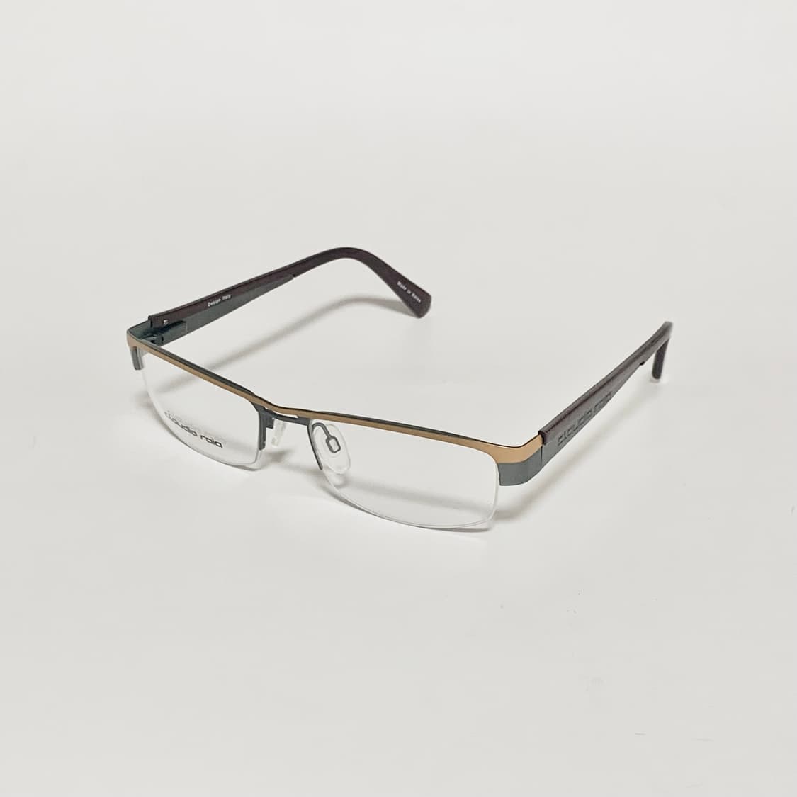 973 오버사이즈 슬림 블루그린/애프리콧 사각 반무테 안경테 픽키 상품이미지1