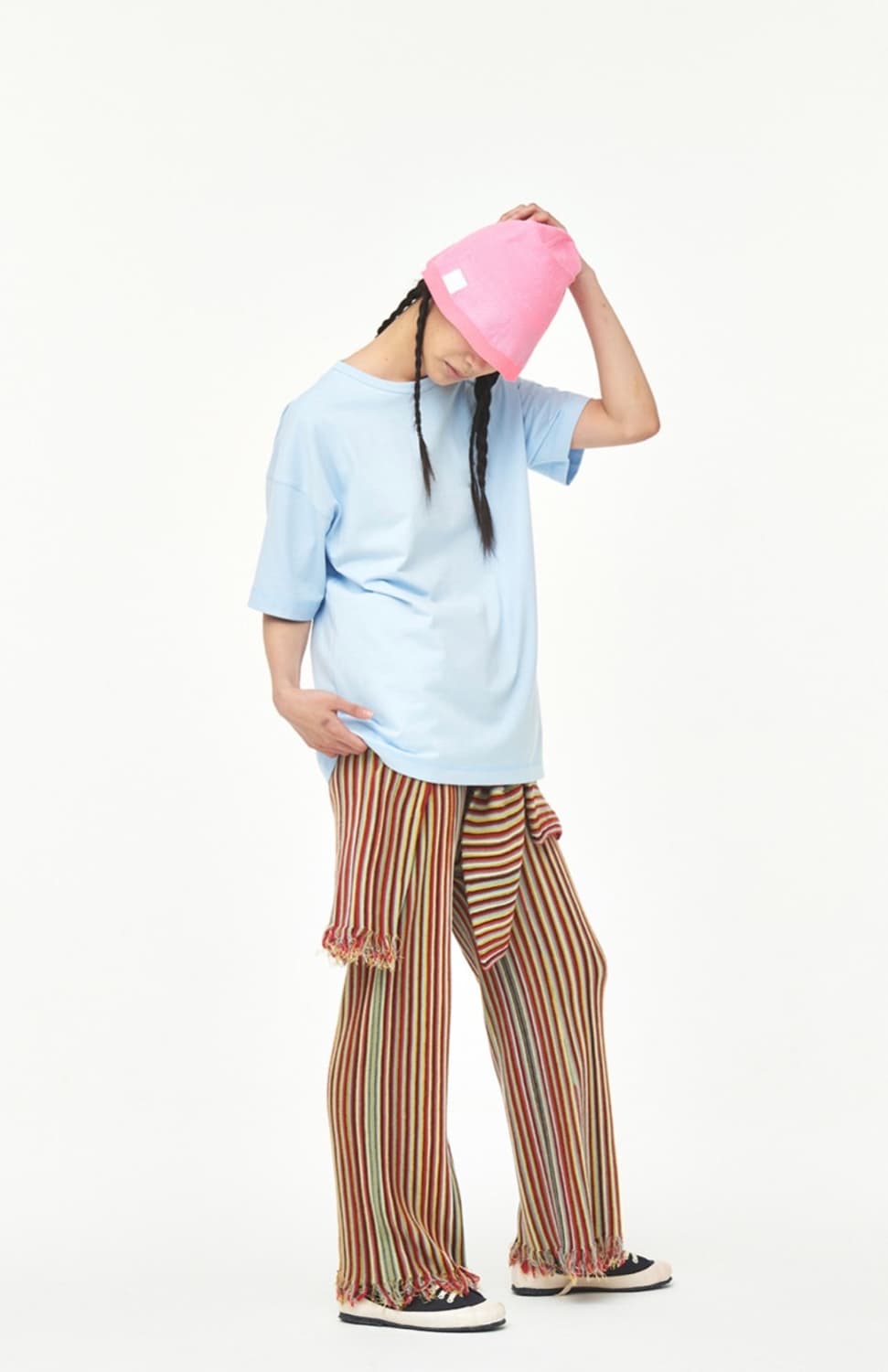 euee pink recycle pet seamless knit hat 상품이미지2