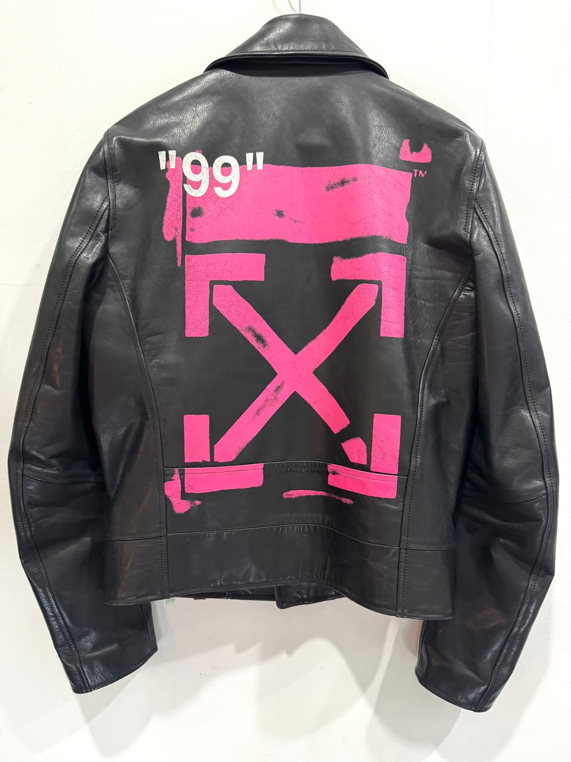 Off-White 가죽 바이커 자켓 L 정품 상품이미지2