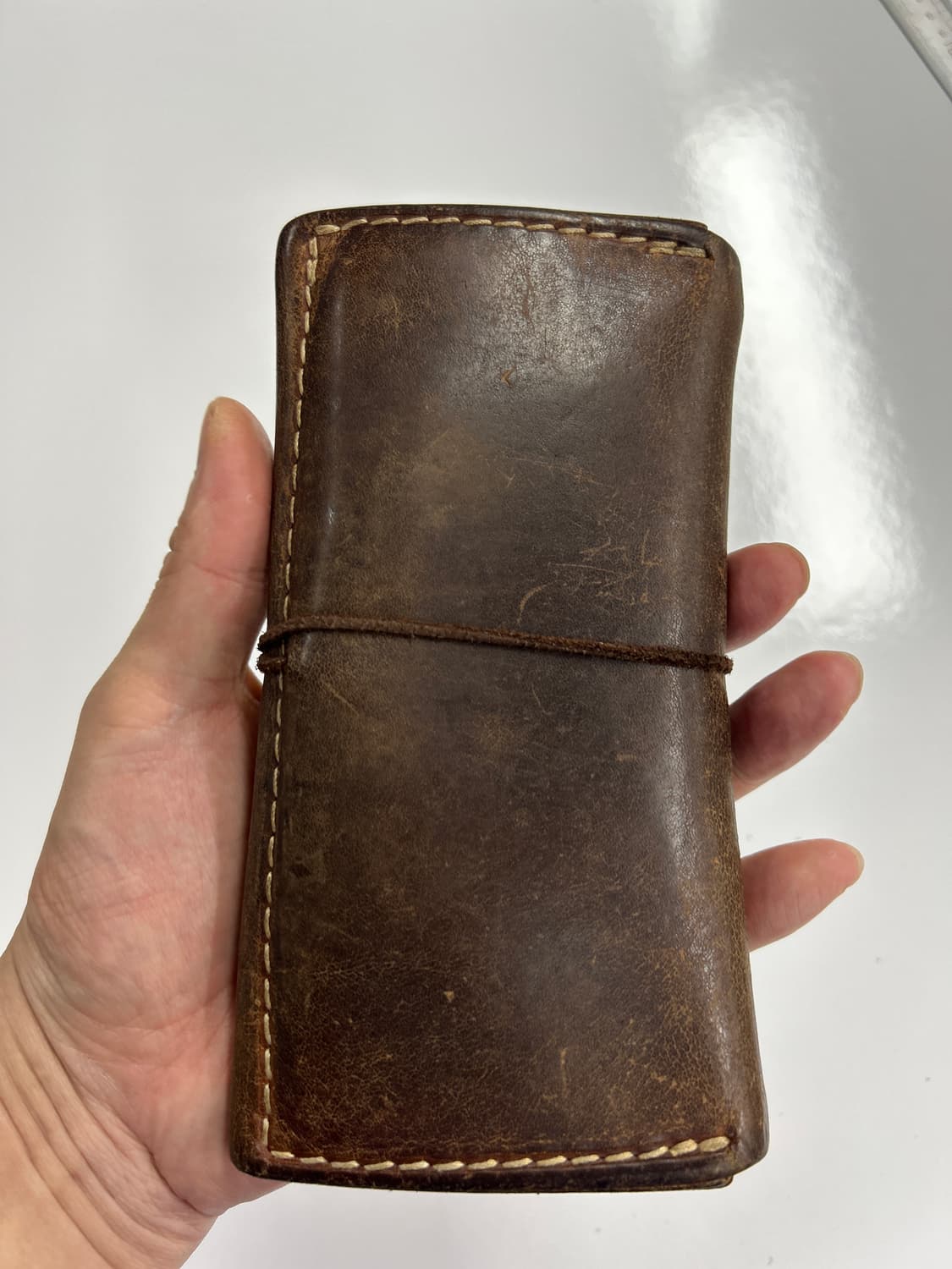 goros 고로스 새들레더 콘초 브라운 장지갑 상품이미지6