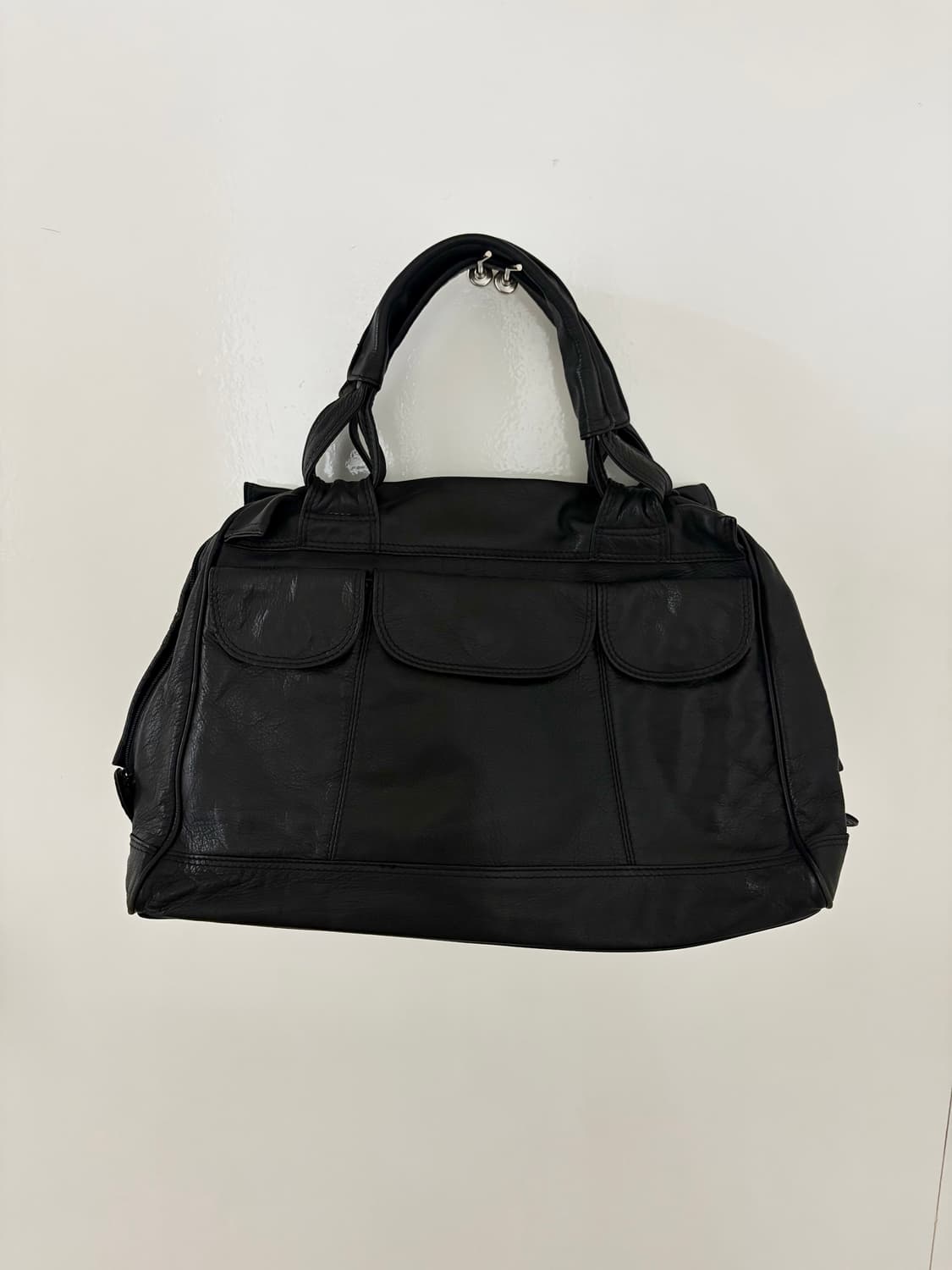 일본 빈티지 블랙 가죽 가방 맥북 14인치 수납 가능 상품이미지1