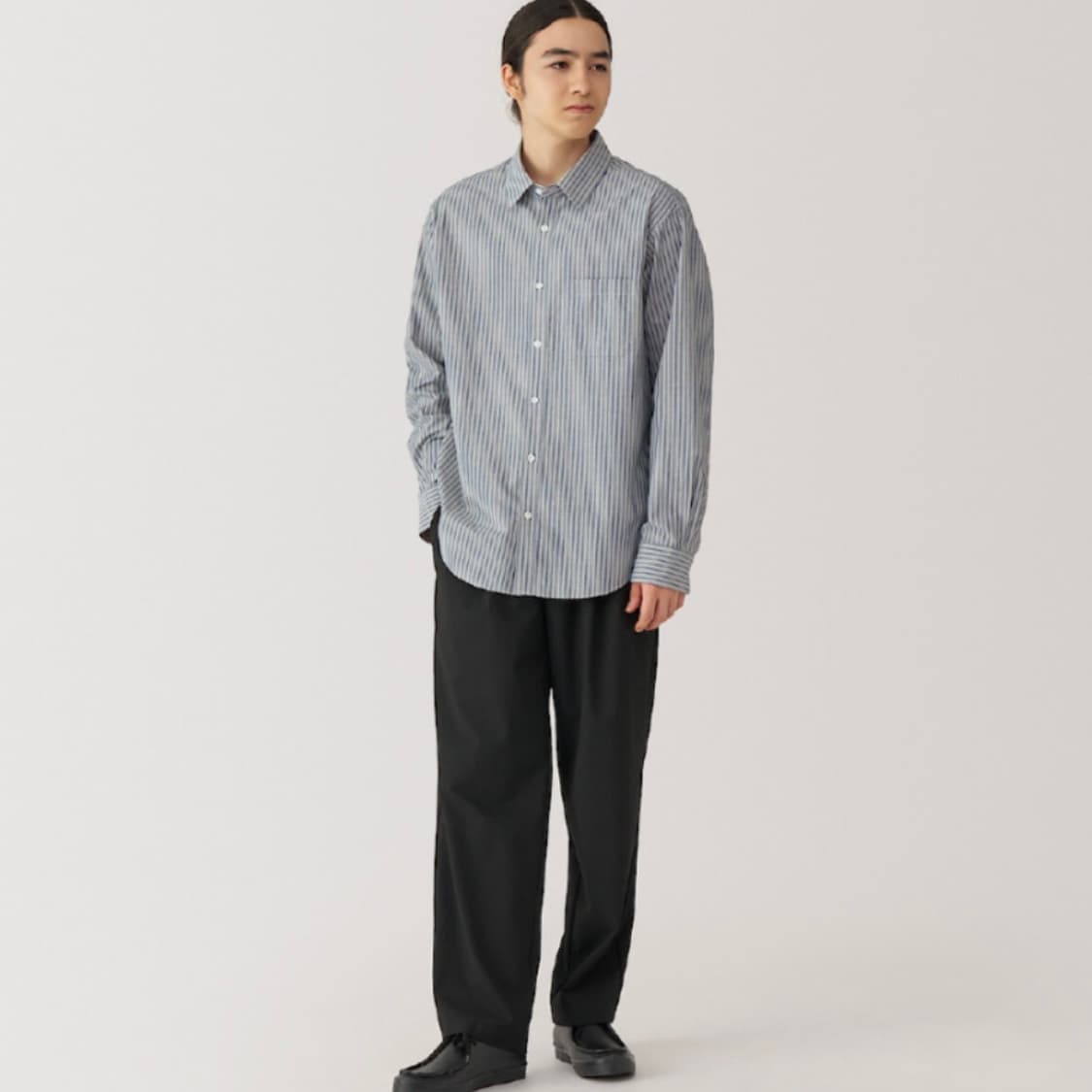 무인양품 워싱 브로드 레귤러 칼라 긴소매 셔츠 (새상품/남녀공용) 상품이미지8