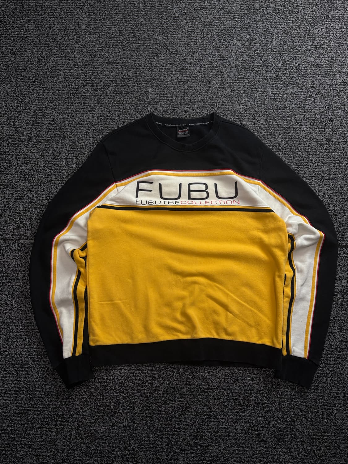 00s 후부 올드스쿨 빅로고 배색 박시핏 크루넥 스웻 셔츠 1810 상품이미지2