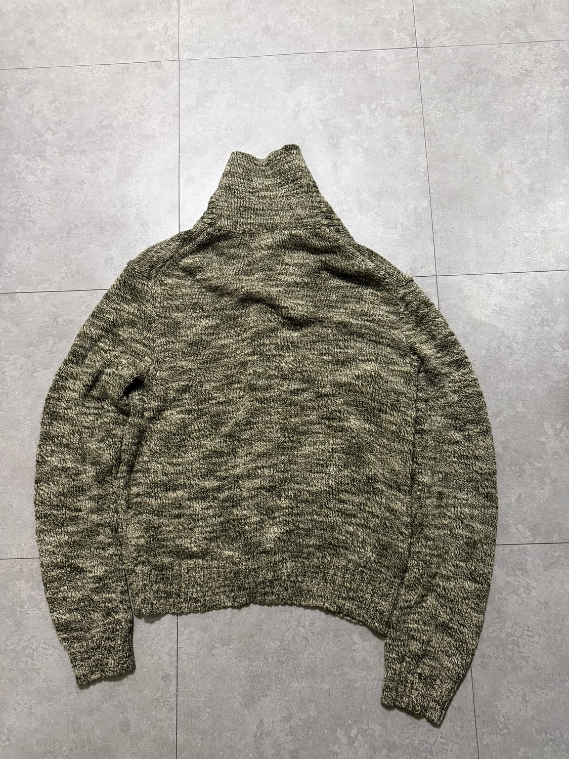 랄프로렌폴로  카키컬러 도톰 코튼 케이블 숄카라 니트가디건 95size  상품이미지10