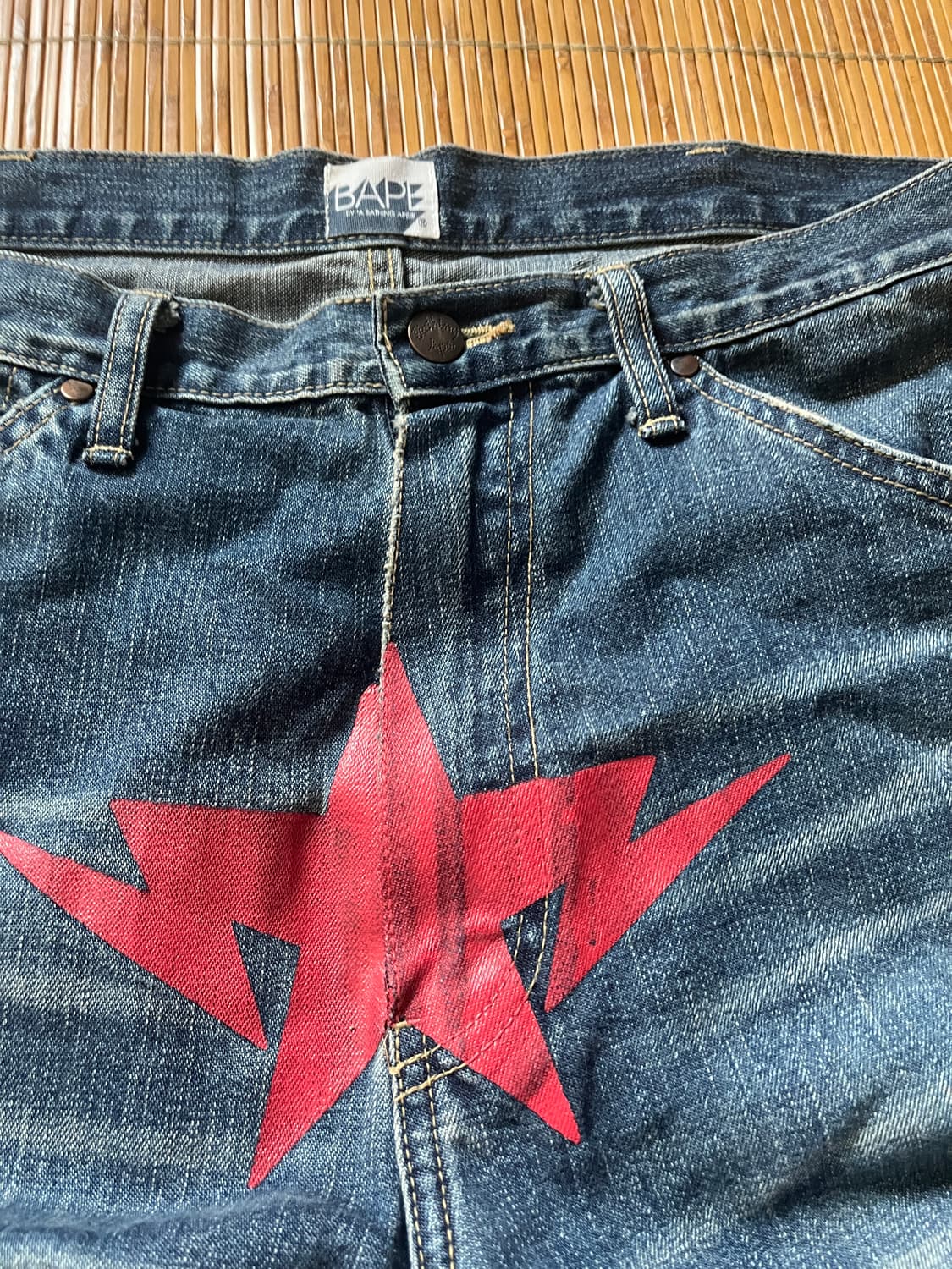 A Bathing ape front red star denim (L) 상품이미지2