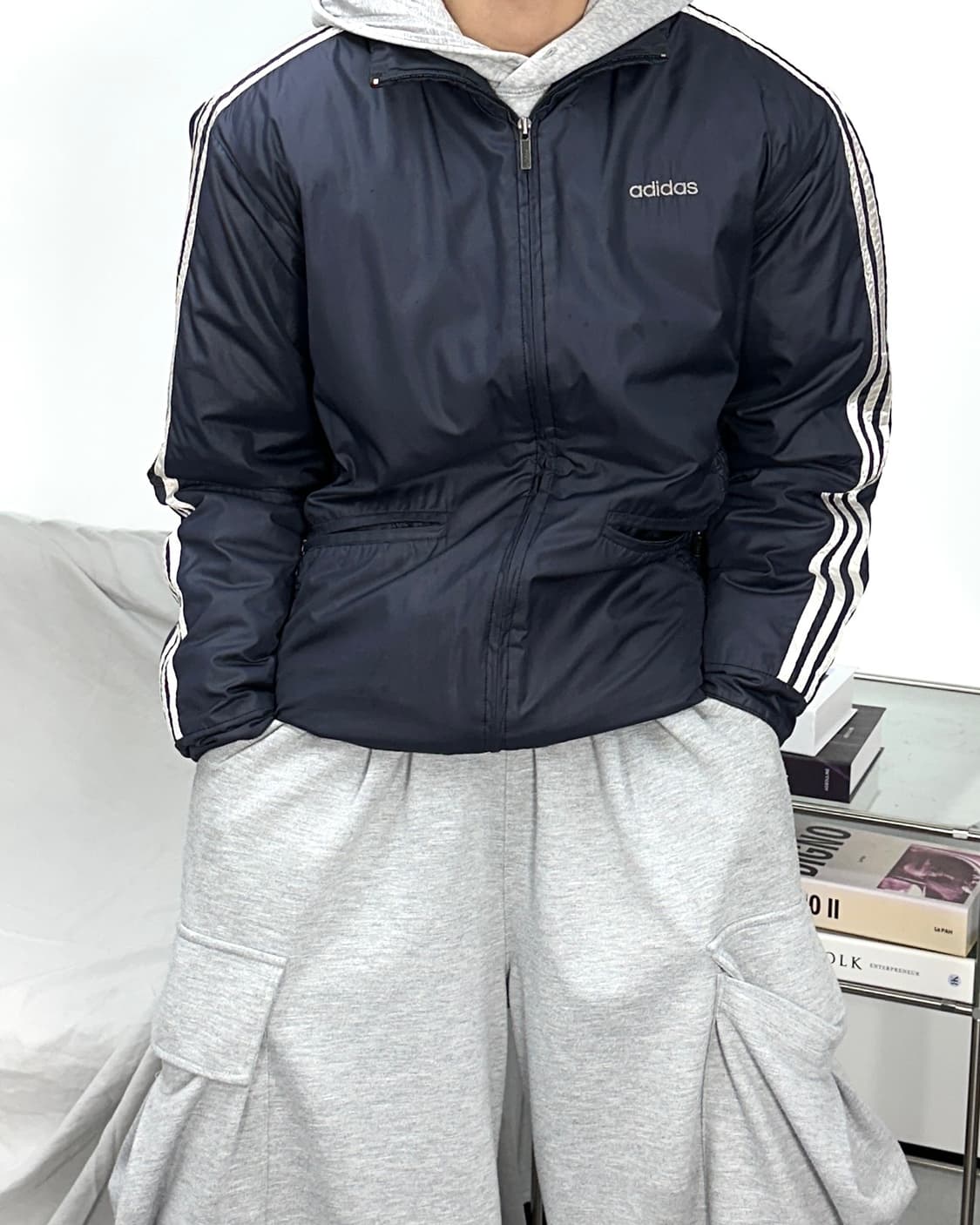 아디다스 올드스쿨 리니어 바이커 자켓 L 상품이미지1