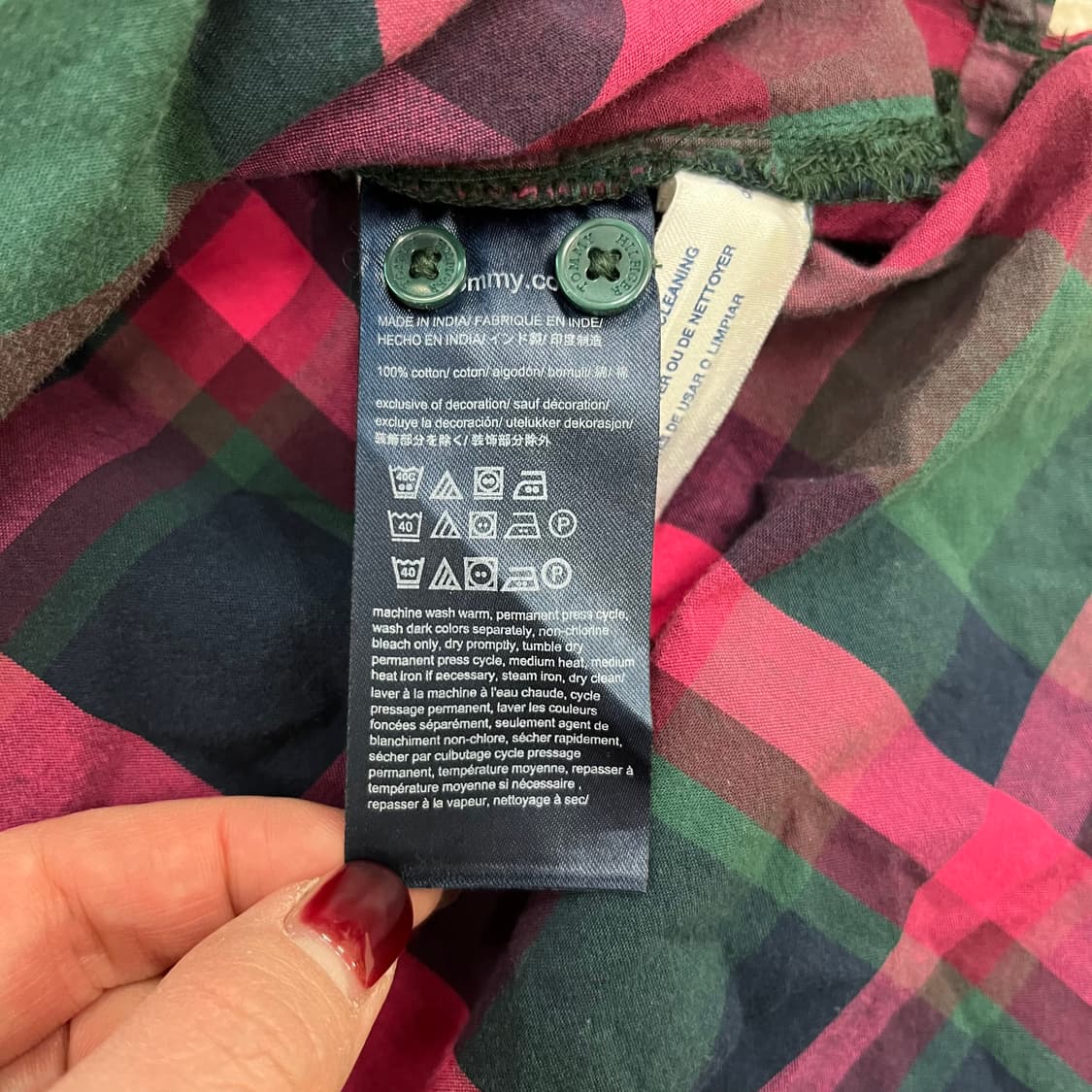 [XS] 타미힐피거 레드 타탄체크 릴렉스핏 셔츠 남방 0112M1 상품이미지3