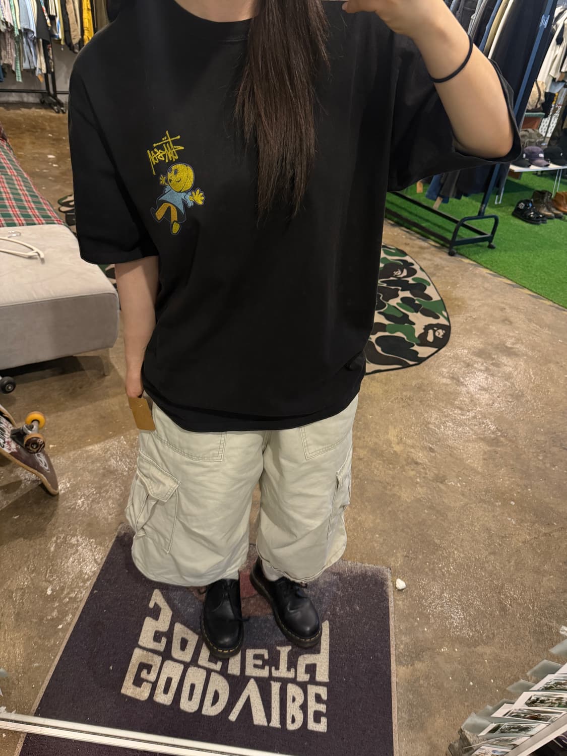 스투시 프린팅 반팔티 블랙 M 상품이미지5