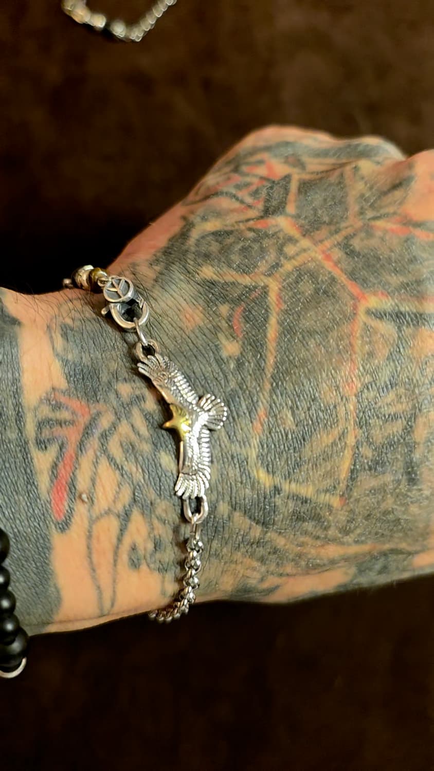 Eagle free – 블루/브라운호안석 & 실버925 포인트 체인팔찌 상품이미지5