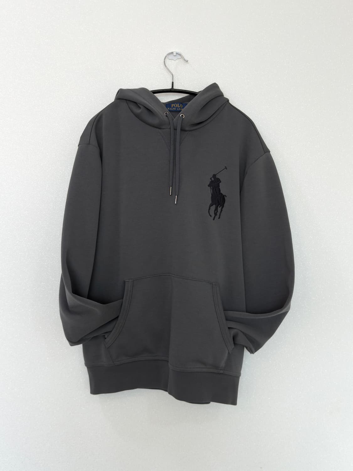 [m] 폴로 랄포로렌 블랙 빅포니 차콜 후드티 상품이미지2