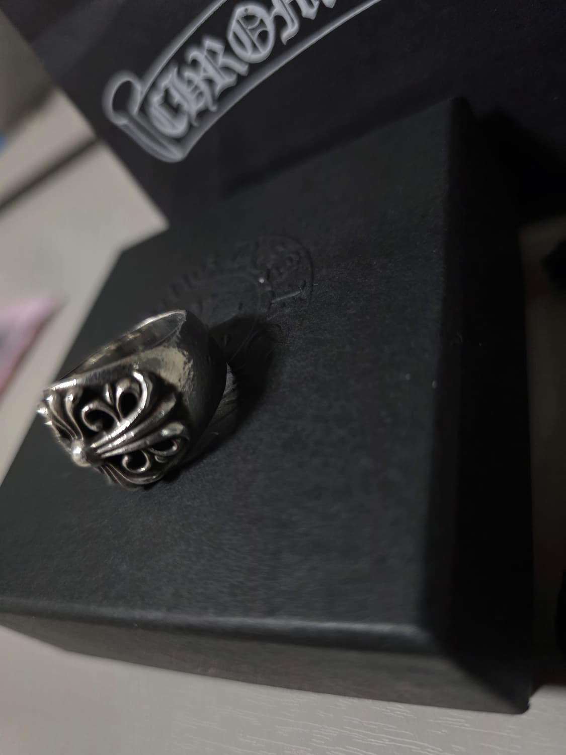 [us8.5,세척완료]크롬하츠 키퍼 크로스링 상품이미지3