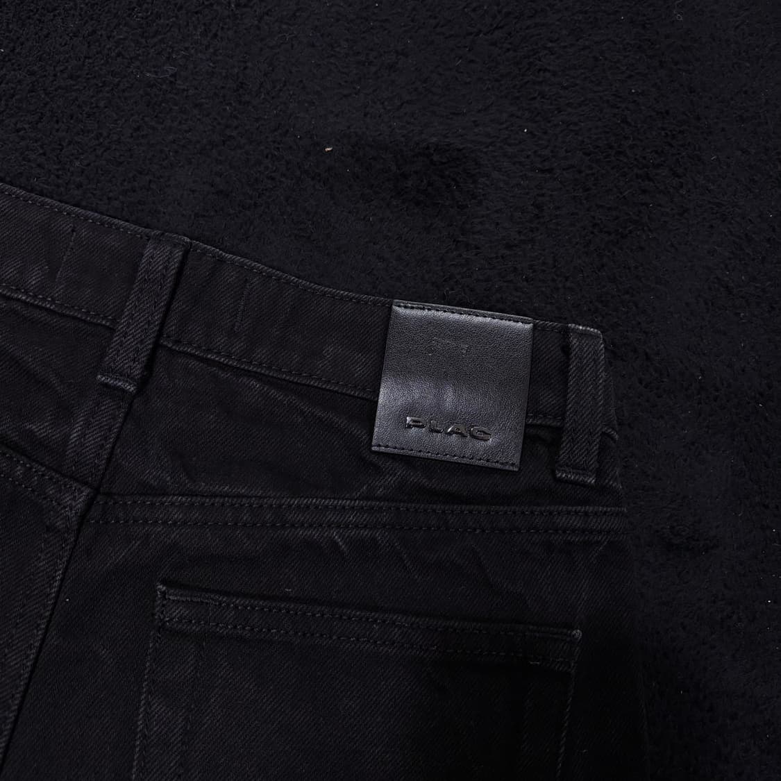 26 플랙 051 LOG 세미와이드 흑청 데님팬츠 상품이미지4