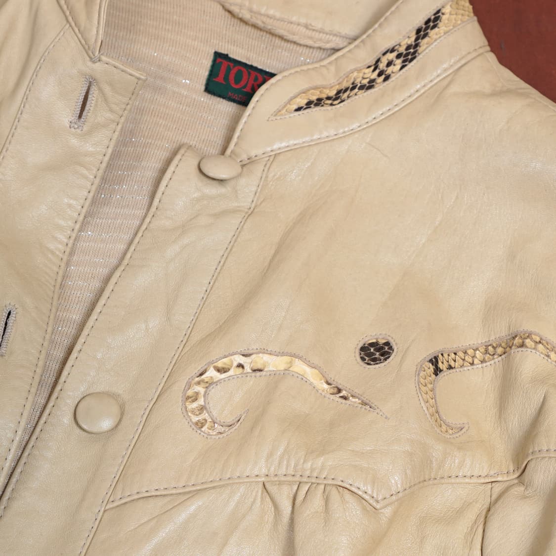 Torras 90s 스페인 램스킨 & 파이톤 레더자켓 상품이미지2