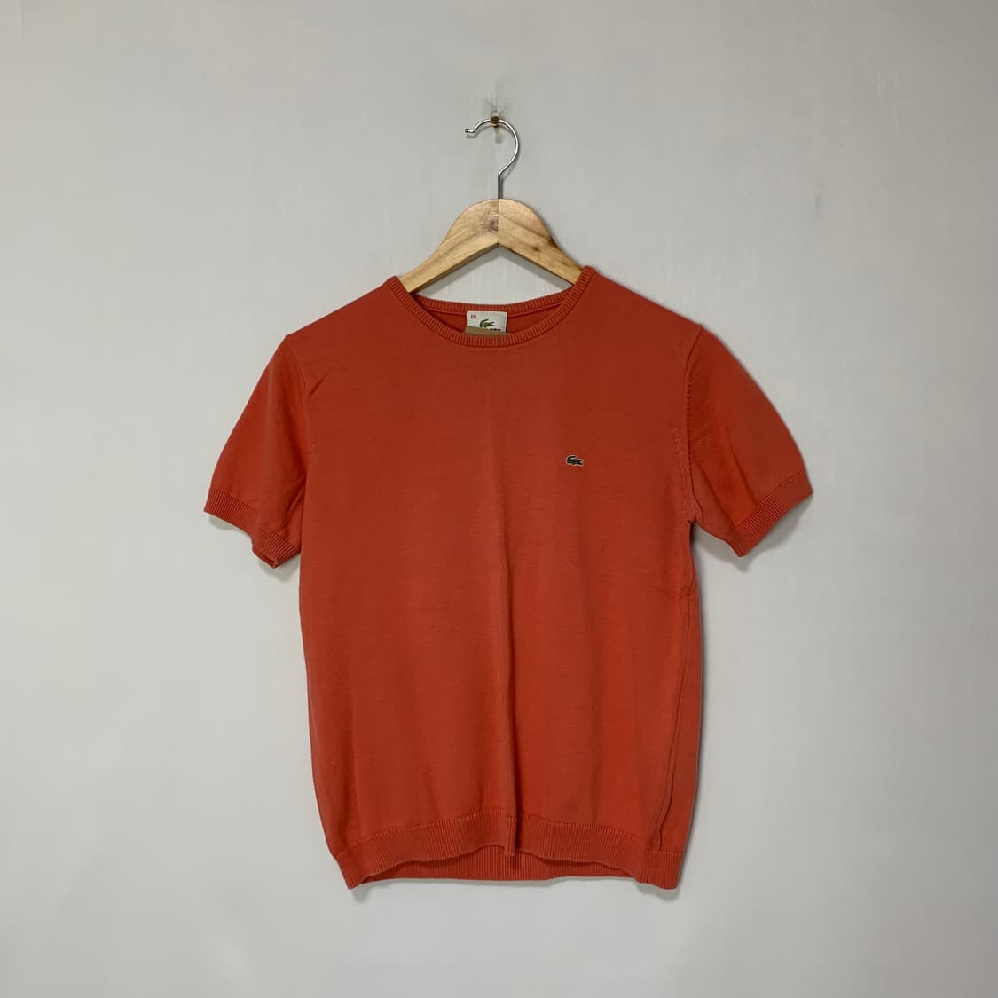 라코스테 빈티지 반팔 니트 코랄 100사이즈 여성 세미크롭 상품이미지1