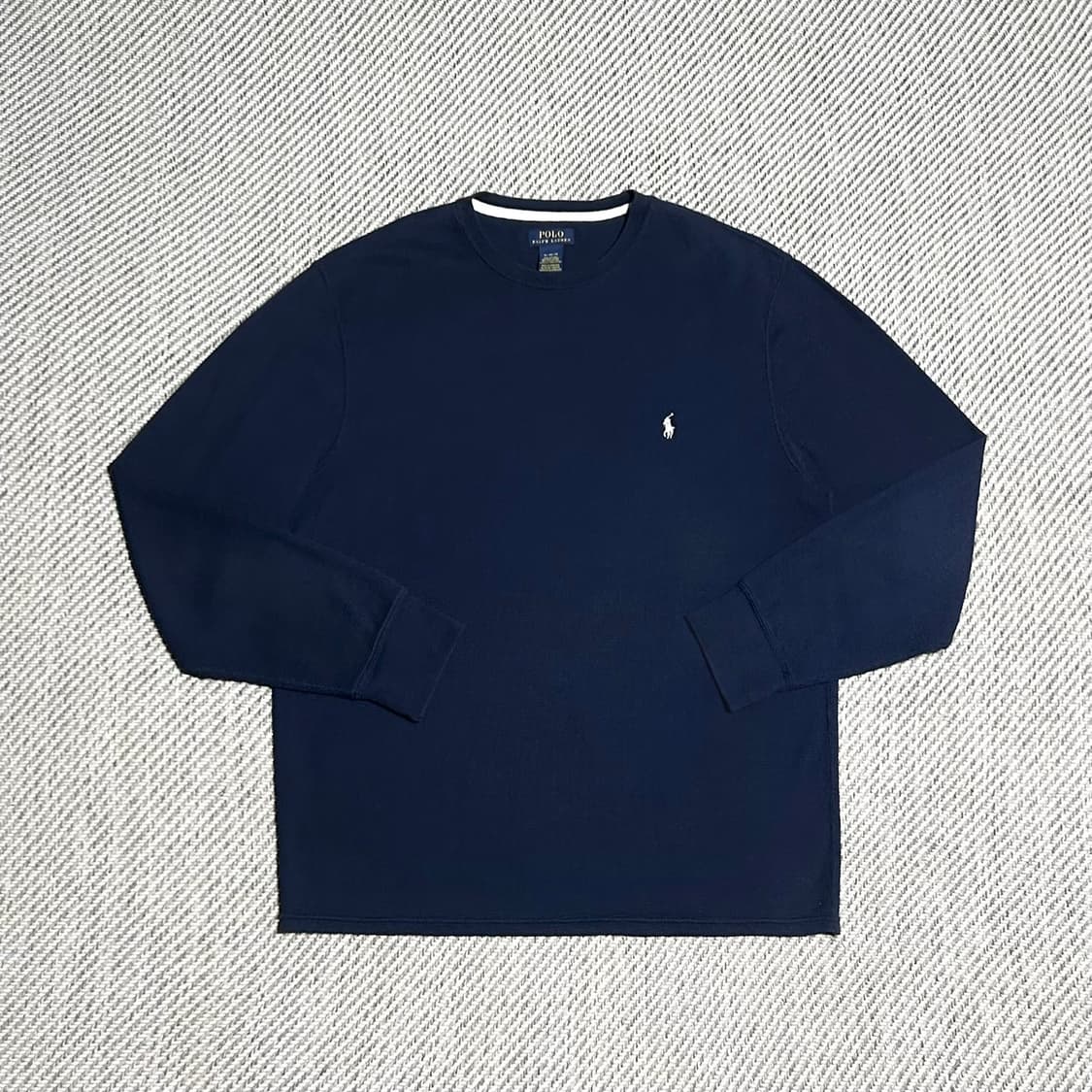 [XL] Polo 폴로 랄프로렌 네이비 와플 롱슬리브 긴팔티 상품이미지1