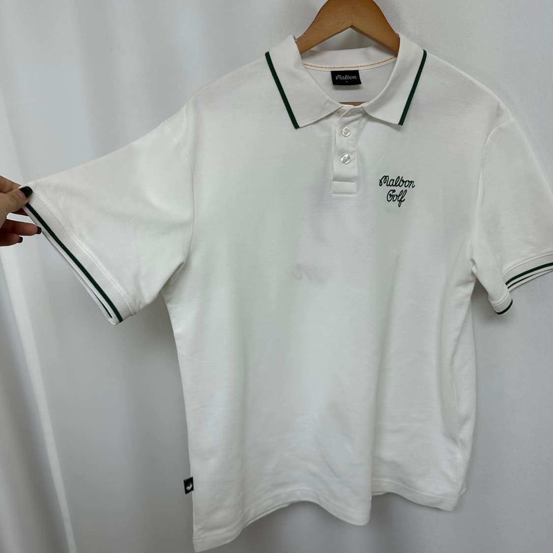   말본 남자 골프 카라 반팔티 화이트 100 L  상품이미지5