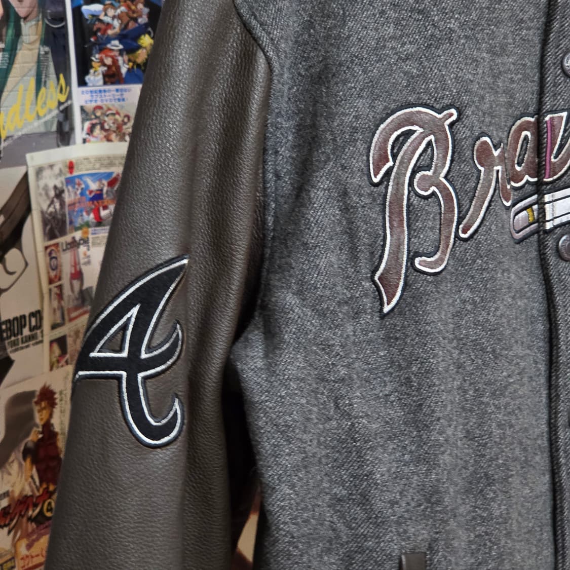 00S 엠엘비 애틀란타 브레이브스 소가죽 바시티 자켓 상품이미지4