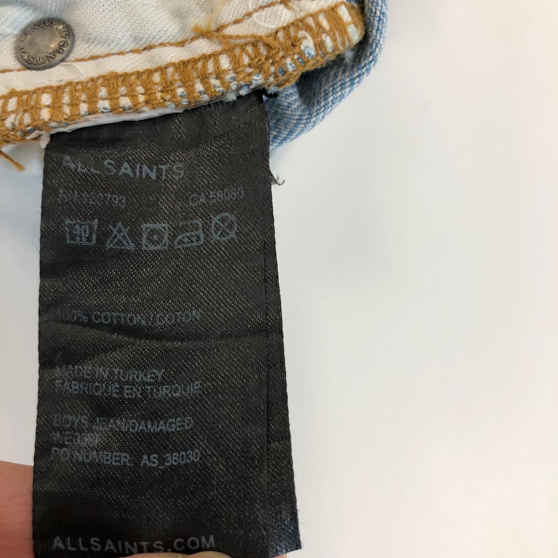 올세인츠 연청 크롭데님진 32 인치 상품이미지6