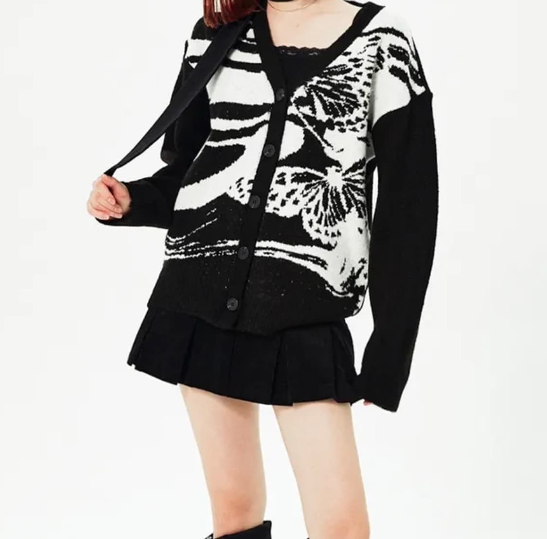 Nasty fancy club) depict knit cardigan 상품이미지4