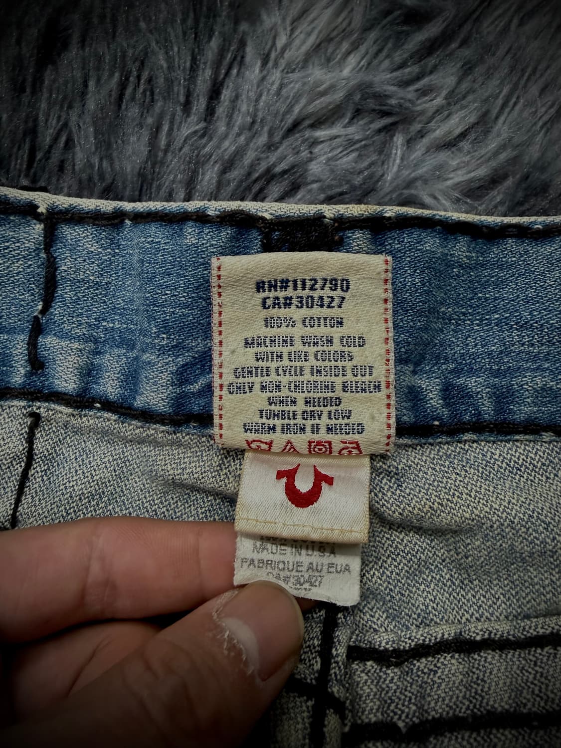 True Religion 블랙 스티치 데미지 부츠컷 데님 팬츠 상품이미지10