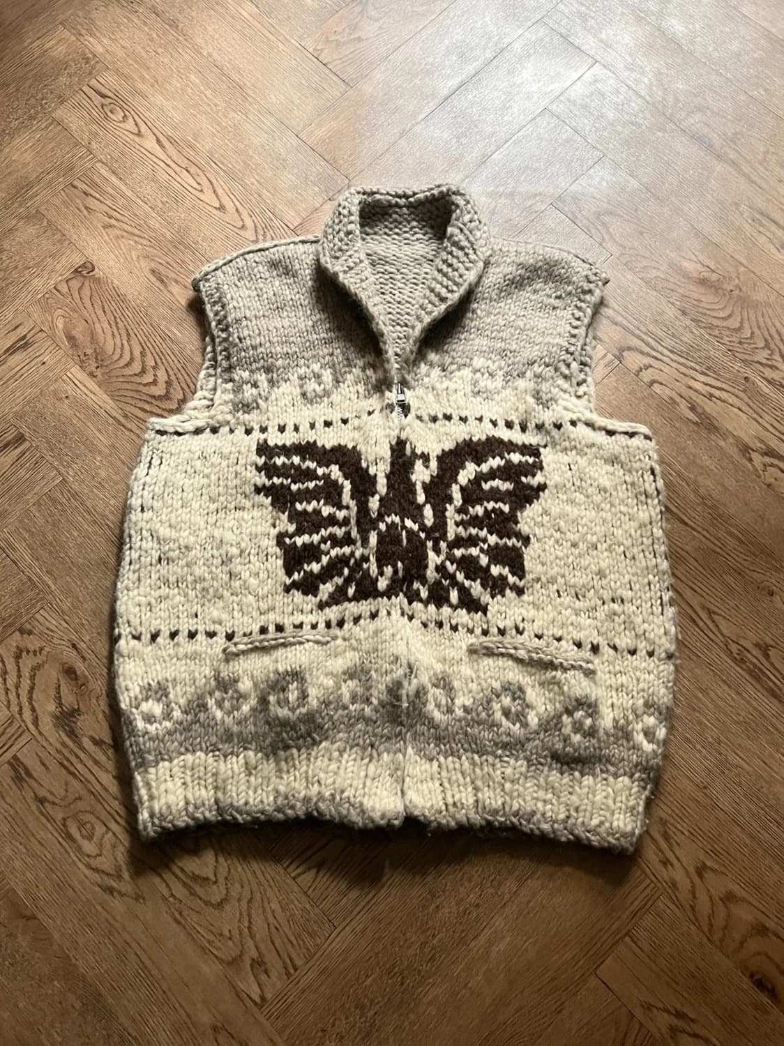 [XL]90's 캐나다 썬더버드 코위찬 집업 베스트 상품이미지1