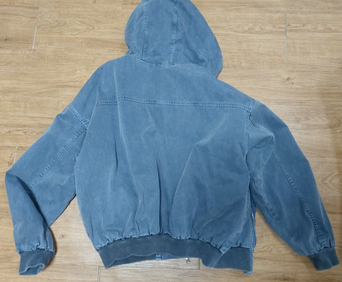 샤인데님 피그먼트 워싱 오버핏 후드 데님 자켓 상품이미지2