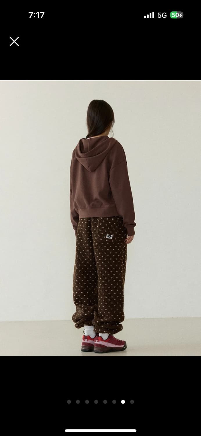 (새상품) 데이지신드롬 플로랄 후드집업 브라운 1 상품이미지7