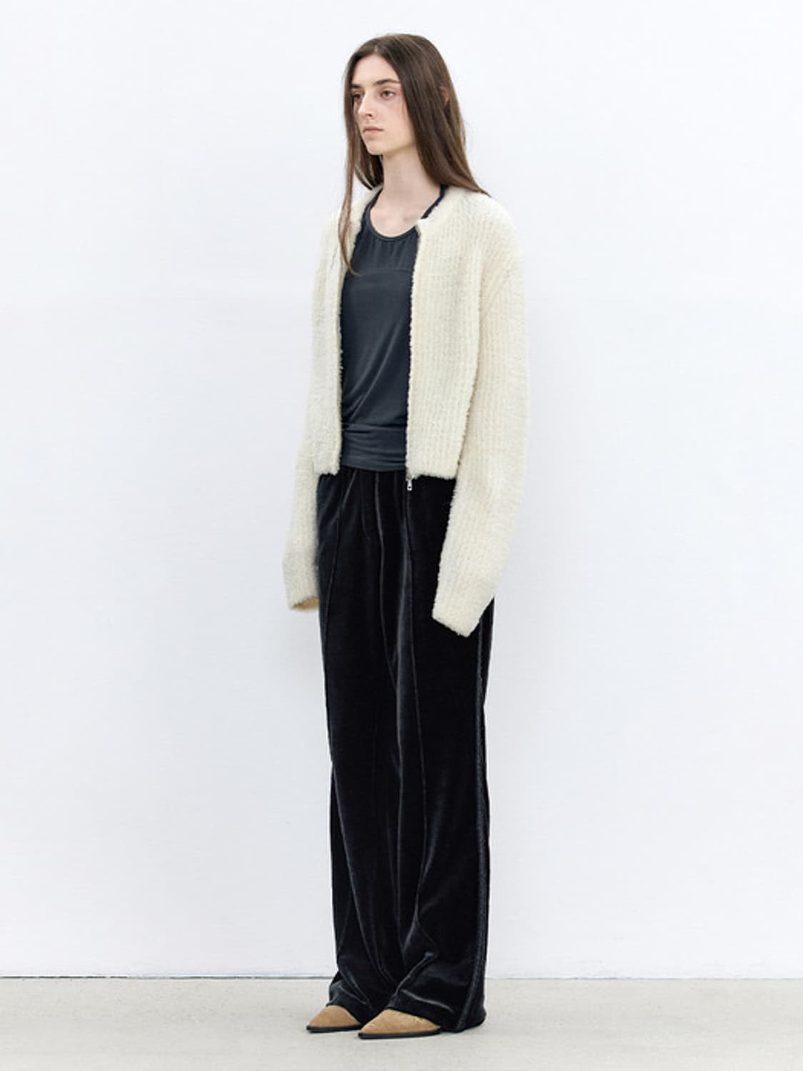 인사일런스 부클 니트 점퍼 가디건 상품이미지2