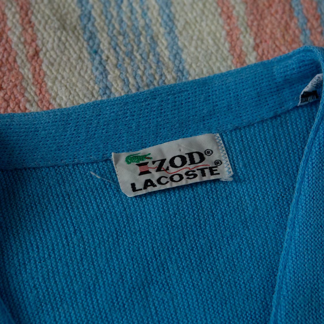 70s IZOD 라코스테 아크릴 가디건 하늘색 상품이미지6