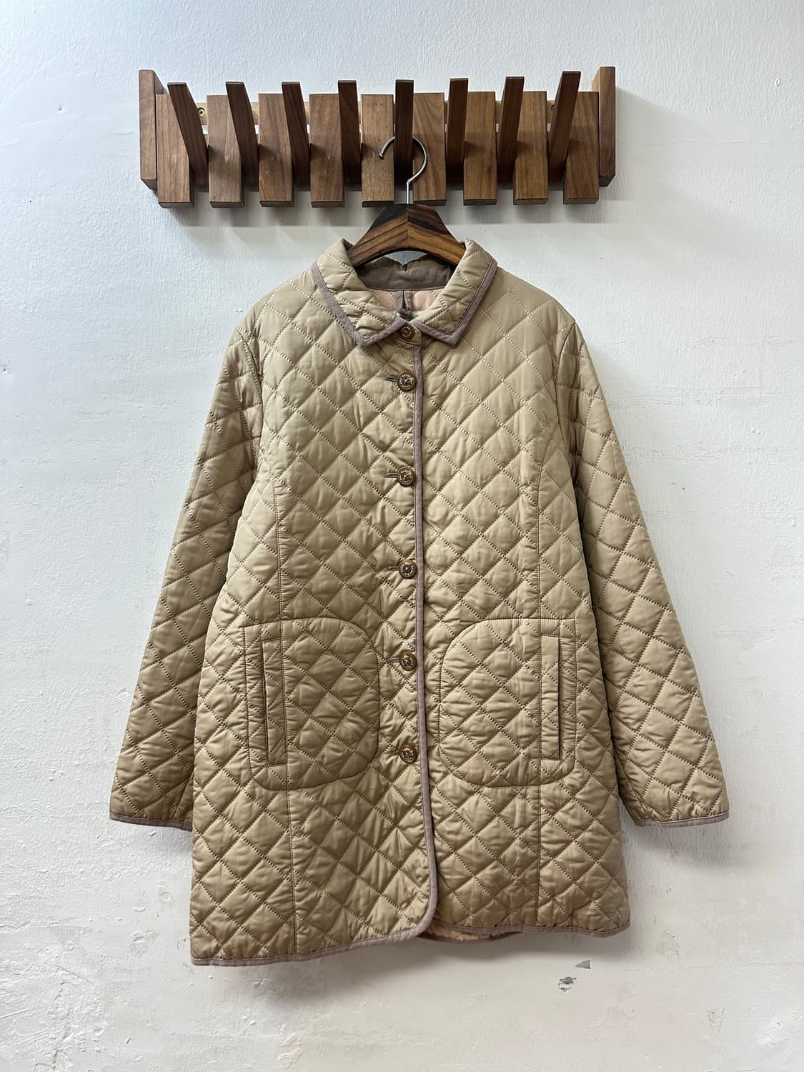 일본빈티지 골든베어 Golden Bear 베이지 안감 스웨이드퀼팅 자켓 상품이미지1