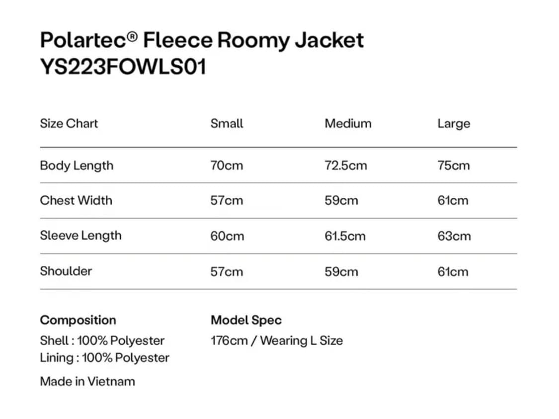 예스아이씨 Polartec Fleece Roomy Jacket Black 상품이미지6