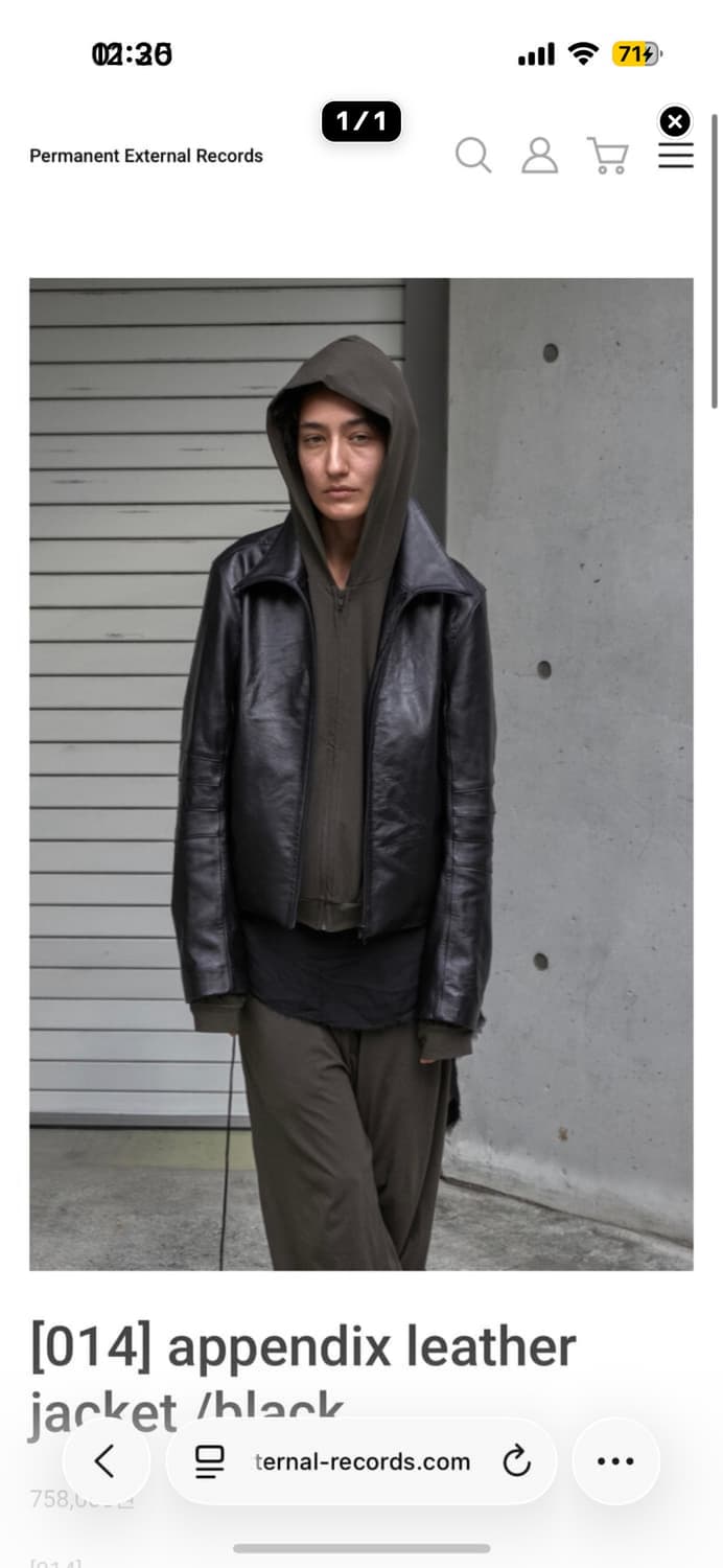 [ 교환 ] Mudule appendix 레더 자켓 블랙 상품이미지1