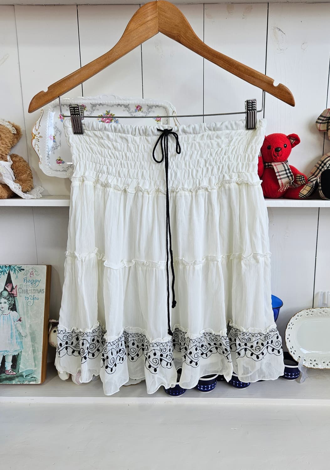 화이트 밴딩 캉캉 미니 스커트 상품이미지1