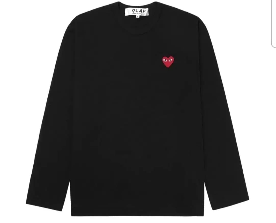 꼼데가르송 PLAY 롱슬리브 화이트 티셔츠 상품이미지2