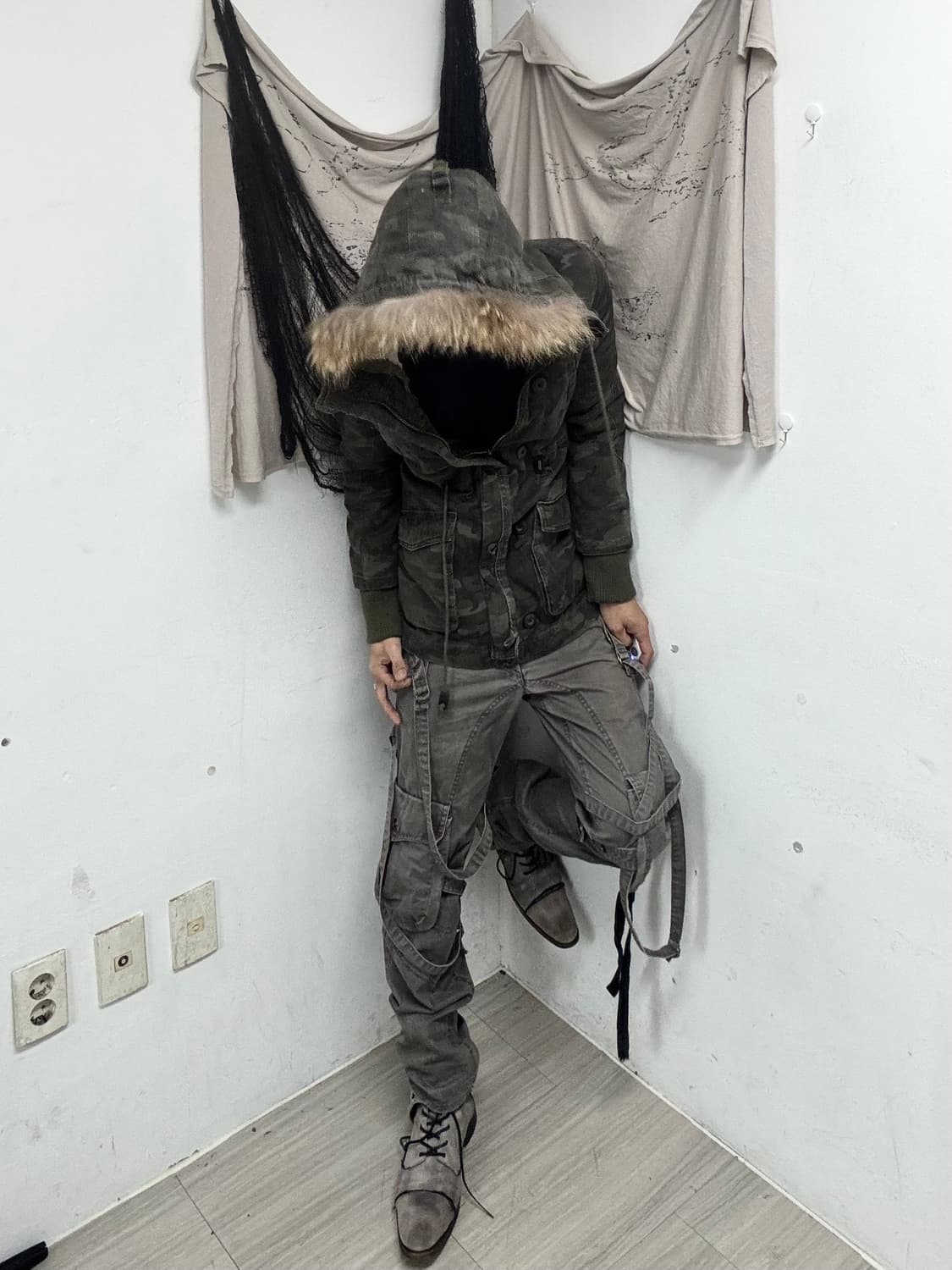 Y2K Camo Pattern Fur Parka 상품이미지2